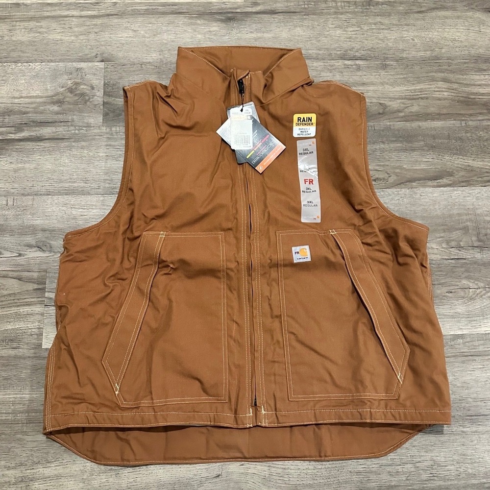 Carhartt 103387 FR Quick Duck Insulated Vest Brown 3XL Regular Flame Resistant